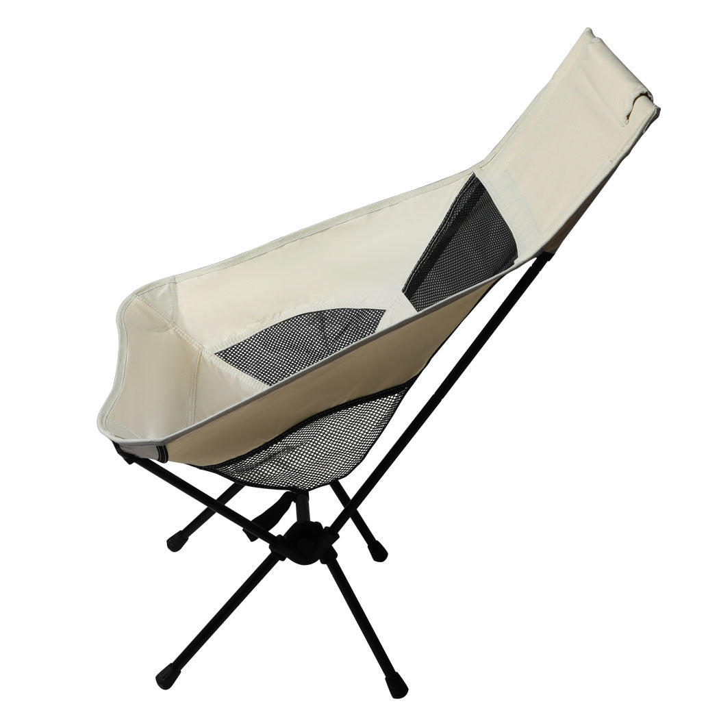 Levede Camping Chair Folding Outdoor Large Beige-1864184454625497089