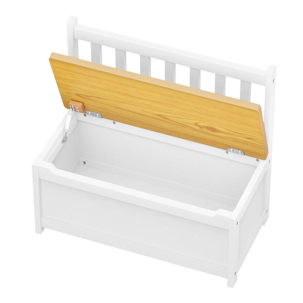 Levede 2-In-1 Kids Toys Storage Bench Box Wooden Chair-1937319824770338817