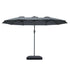 Centra 4.5M Double-sided Patio Umbrella Outdoor Umbrella Base Stand Grey-2018816843556458497