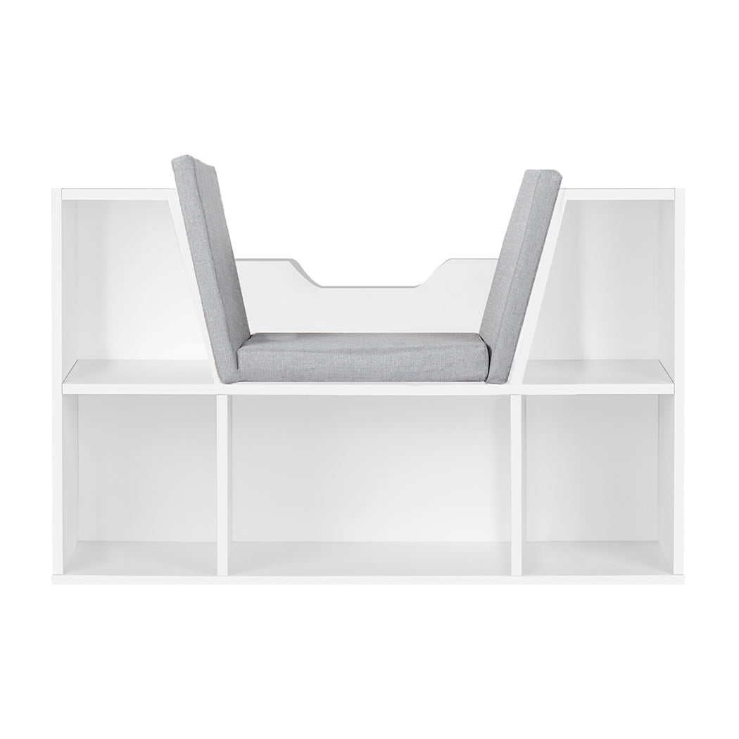 Levede Kids Bookcase Toys Box Shelf White-1864184635525828609