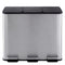 Toque Pedal Rubbish Bin Kitchen Trash Can Stainless Steel 3 x 18L Waterproof-2050056777290092545
