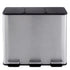 Toque Pedal Rubbish Bin Kitchen Trash Can Stainless Steel 3 x 18L Waterproof-2050056777290092545