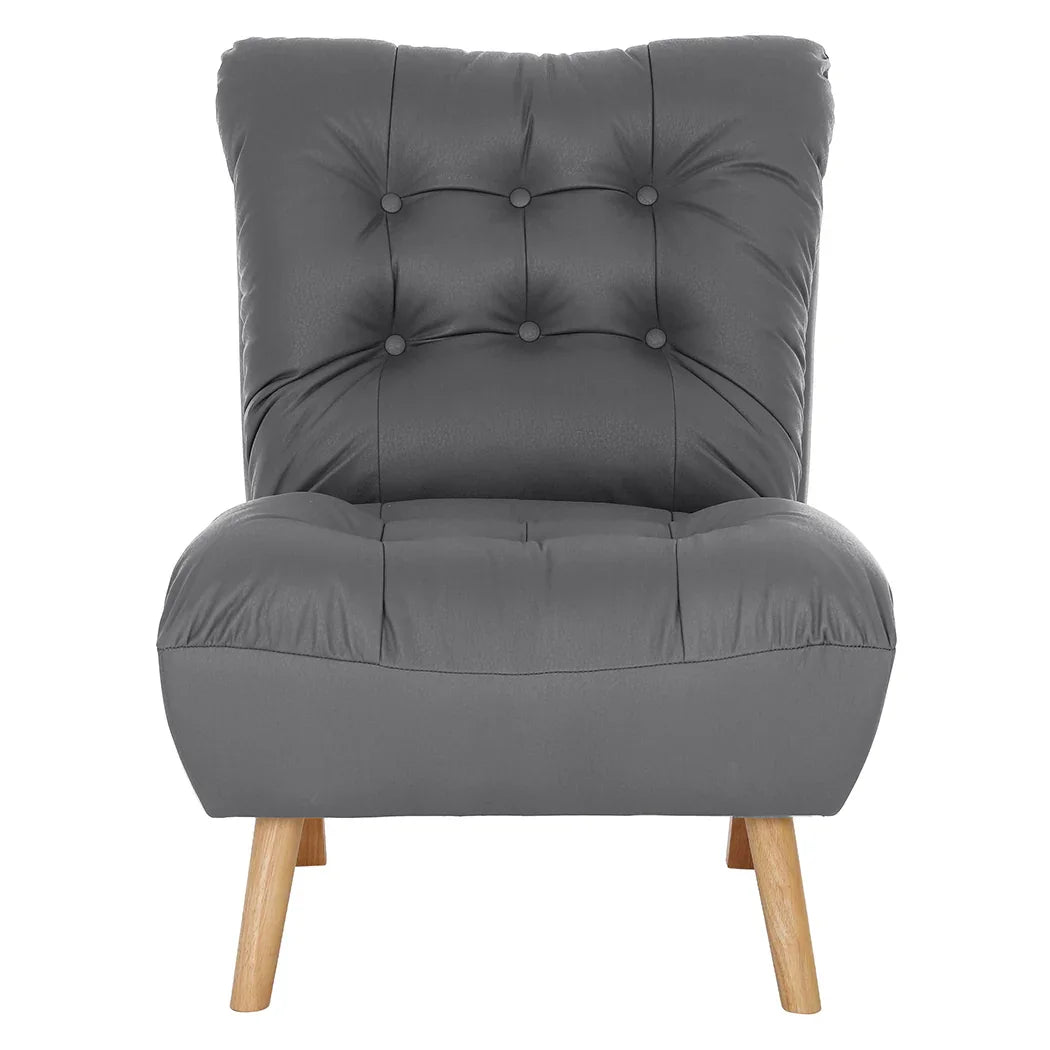 Levede Accent Chair Sofa Recliner Adjustable Grey-2018816931150303233