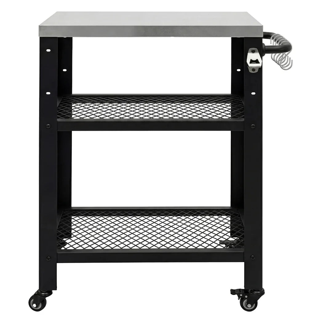 Levede Outdoor Kitchen Cart Mobile BBQ Grill Trolley Stainless Steel Prep Table-2050059021725077505