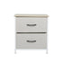 Levede Chest of 2 Drawers Bedside Table Beige-1864183276869128193