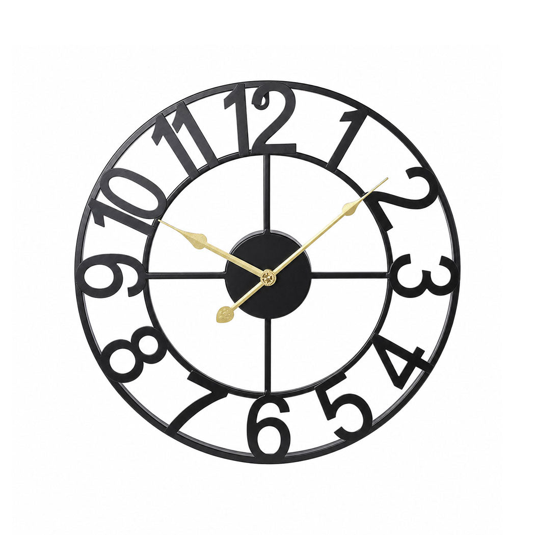Yezi Wall Clock Silent Quartz 40cm Easy Read Dial for Bedroom Decor Black-2109799589866049538