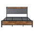 Levede King Bed Frame Industrial Tufted Soft Storage Headboard USB Charge-2100034936470900737