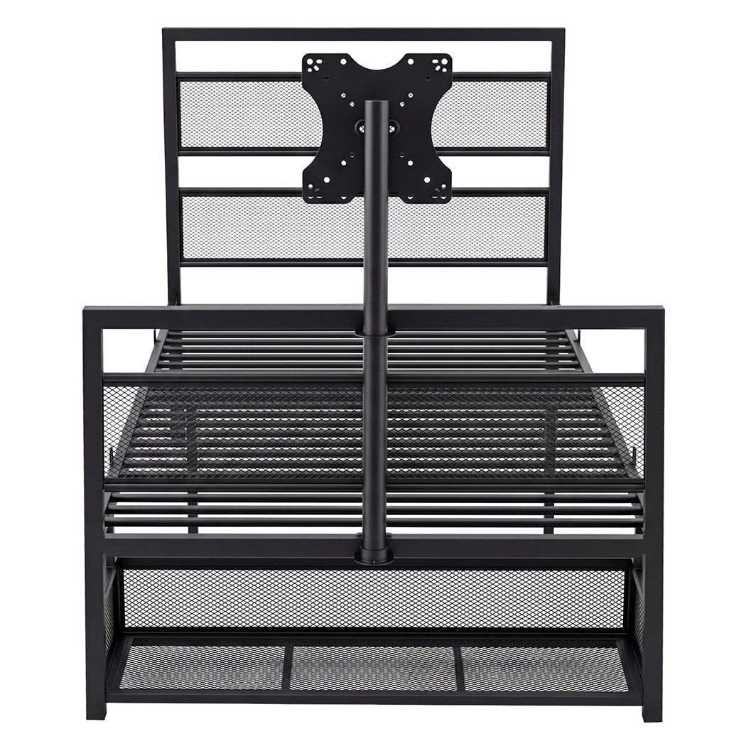 Levede Gaming Bed Frame Rotating TV Mount Storage Metal Single Bed 32in Bedroom-2072893552848932865