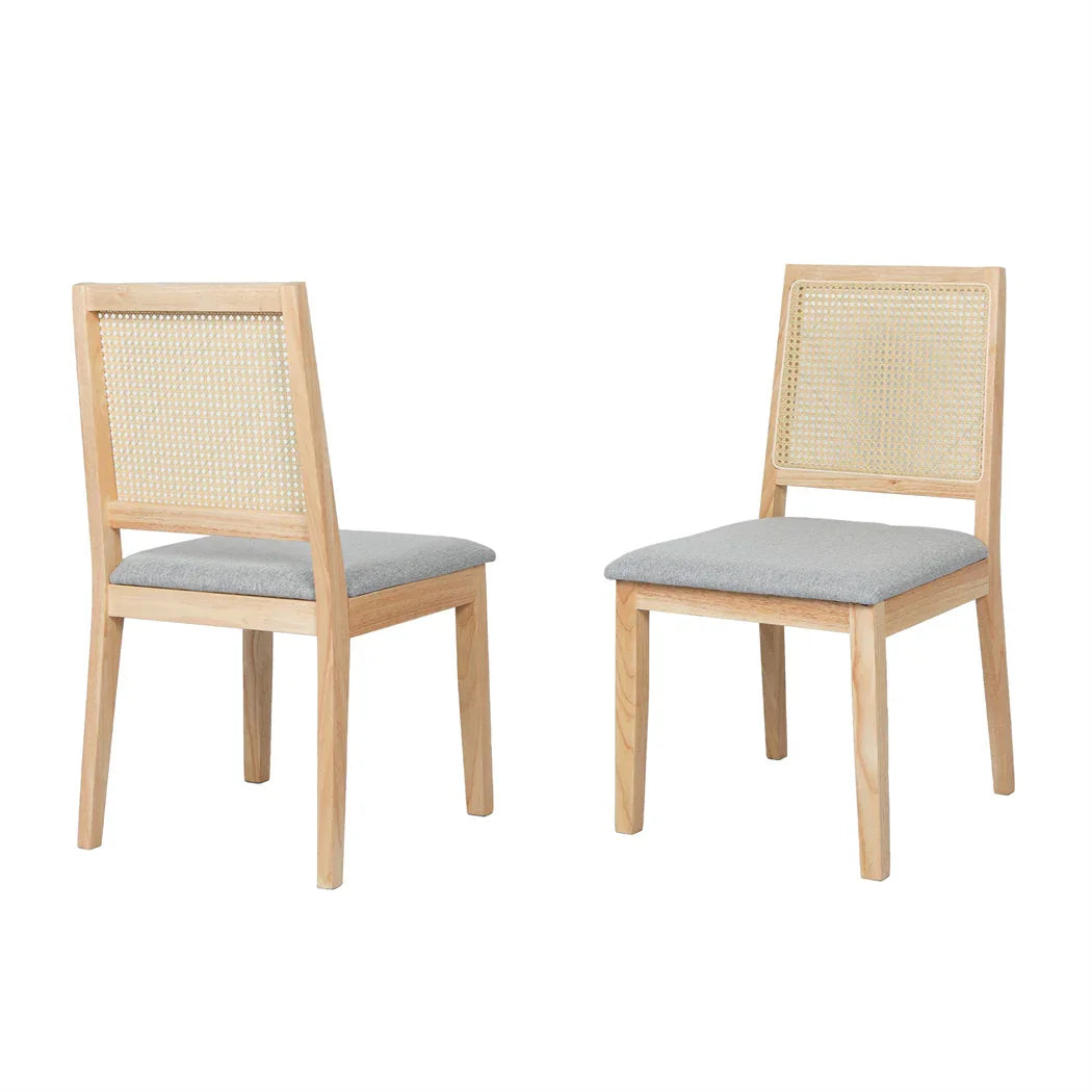 Levede 2x Rattan Dining Chair Solid Wood Lounge-2006732686290456577