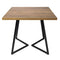 Levede Dining Table 80cm Square Dining Table 4 Seater Wood Top Black Metal-2100034939377553409
