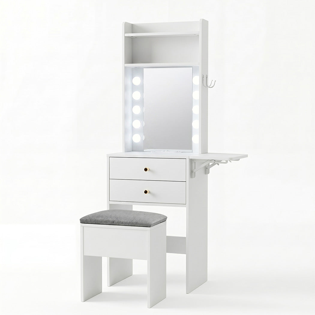 Levede  Dressing Table Stool Dressing Vanity Desk Mirror LED Charging Station-2100035035917848577