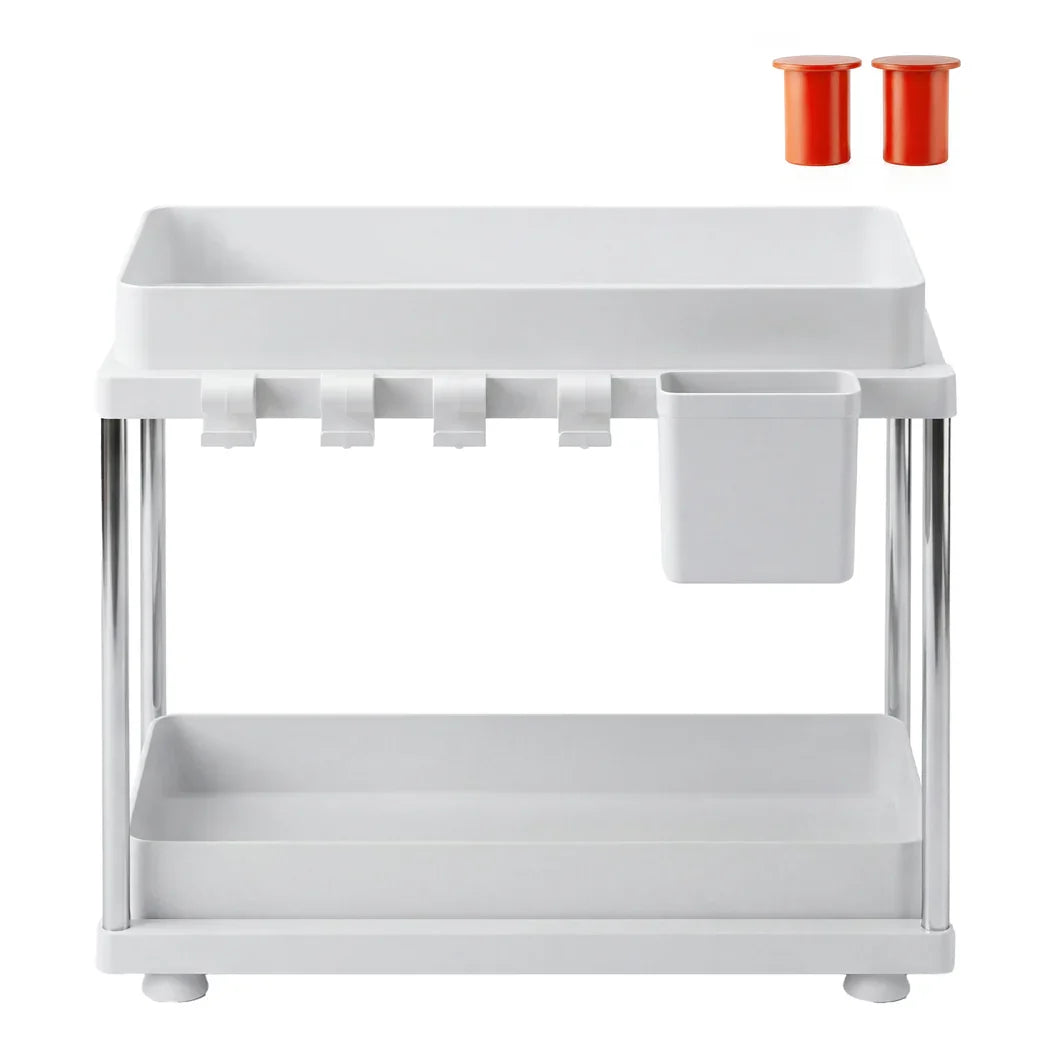Toque 2 x Under Sink Organizer 2 Tier Cabinet Storage Rack Adjustable Kitchen-2050056777659191297