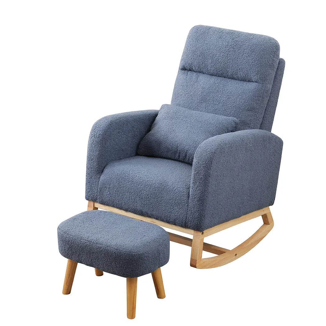 Levede Rocking Chair Ottoman Footrest With Side Pocket-2006732687477444609