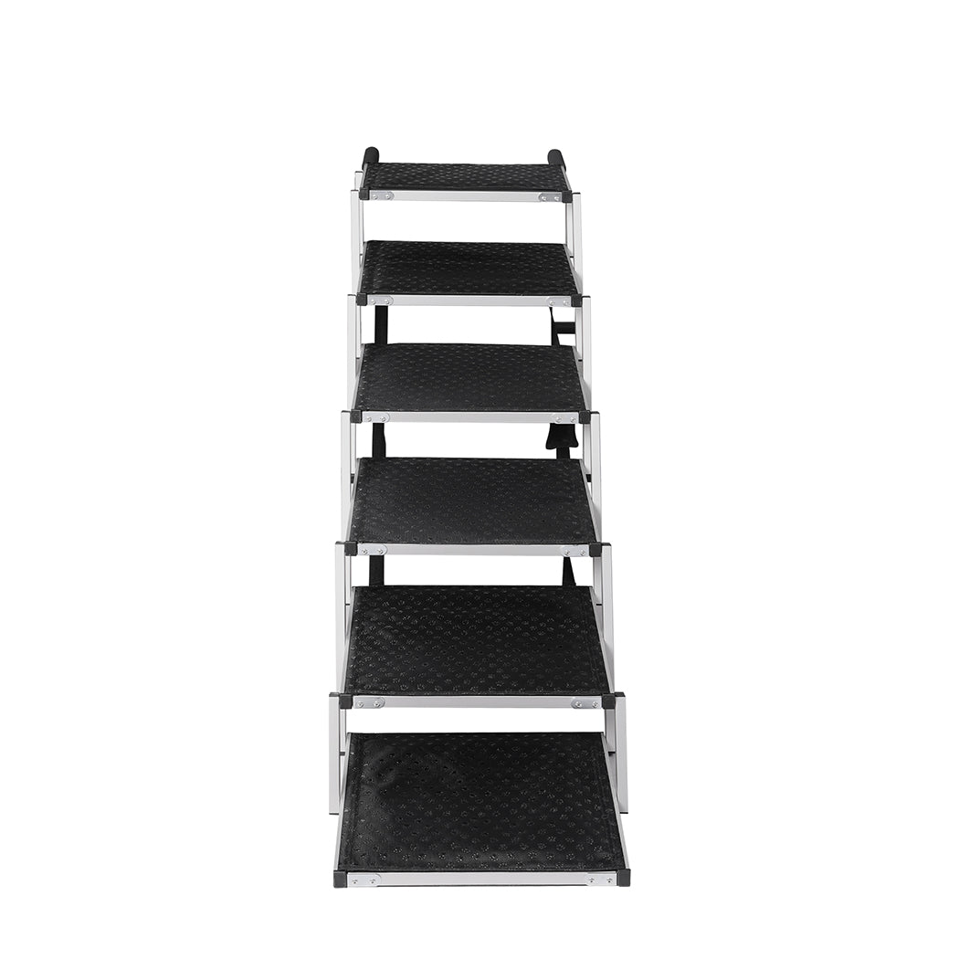 PaWz 6 Steps Dog Ramp Adjustable Height Black-2018816812736712705