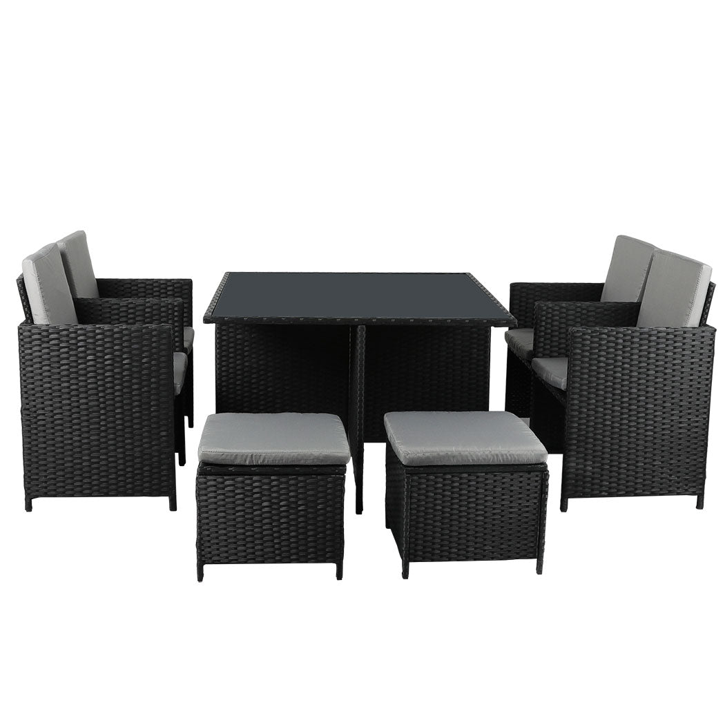 Levede 9PCS Outdoor Table Chair Set-1975420436934168577