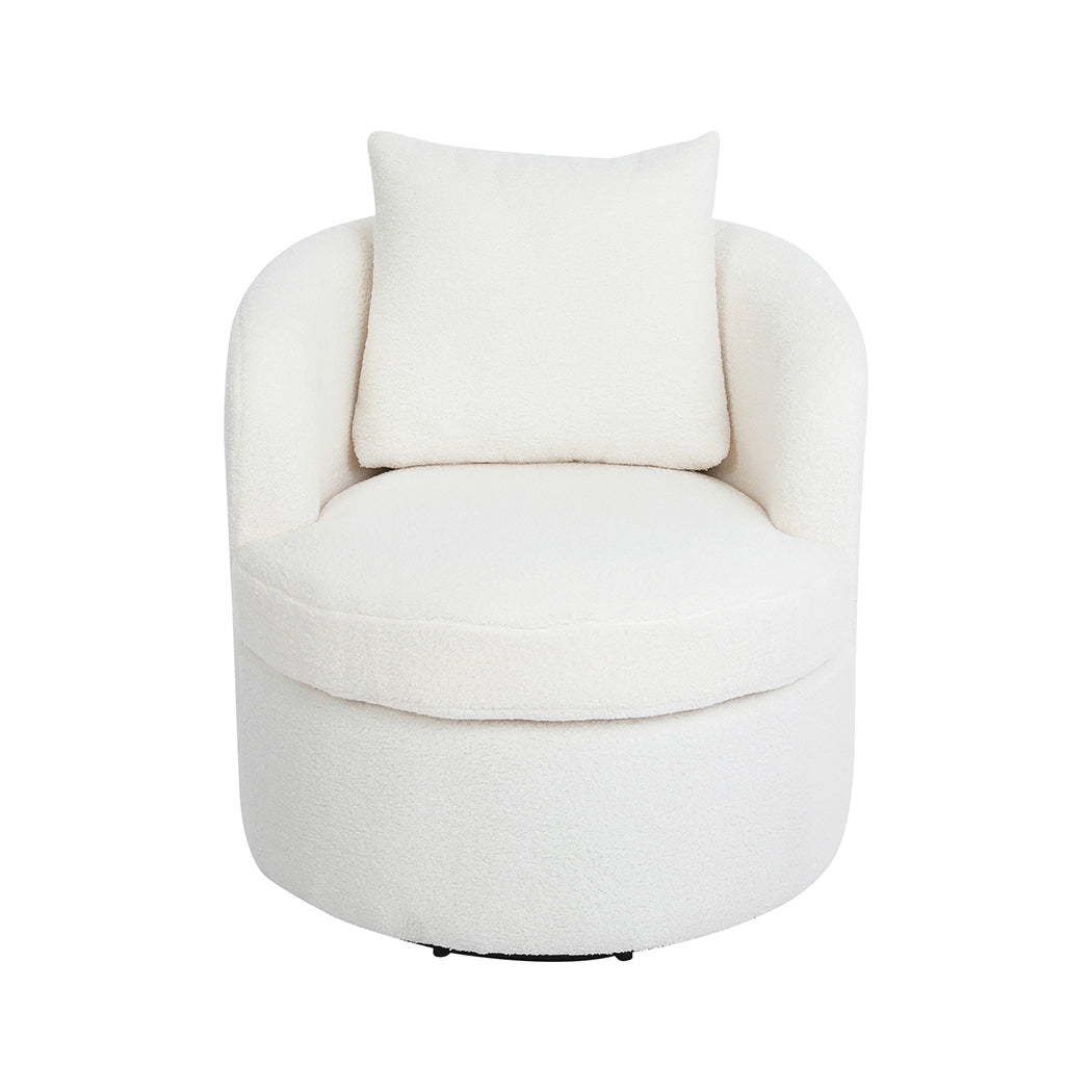 Levede Fleece Swivel Chair-1894516730991087617