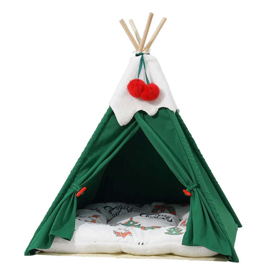 Pawz Pet Tent Dog Cat Tent Bed Washable Indoor Green-2050056804427239425