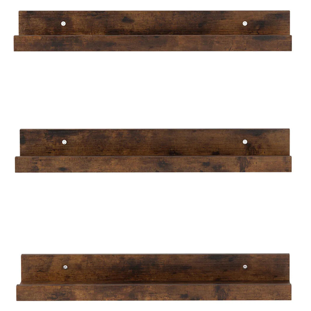 Levede Floating Shelves 3 Pack Wall Mounted Wood Storage Display Rack Room Decor-2050056792897097729
