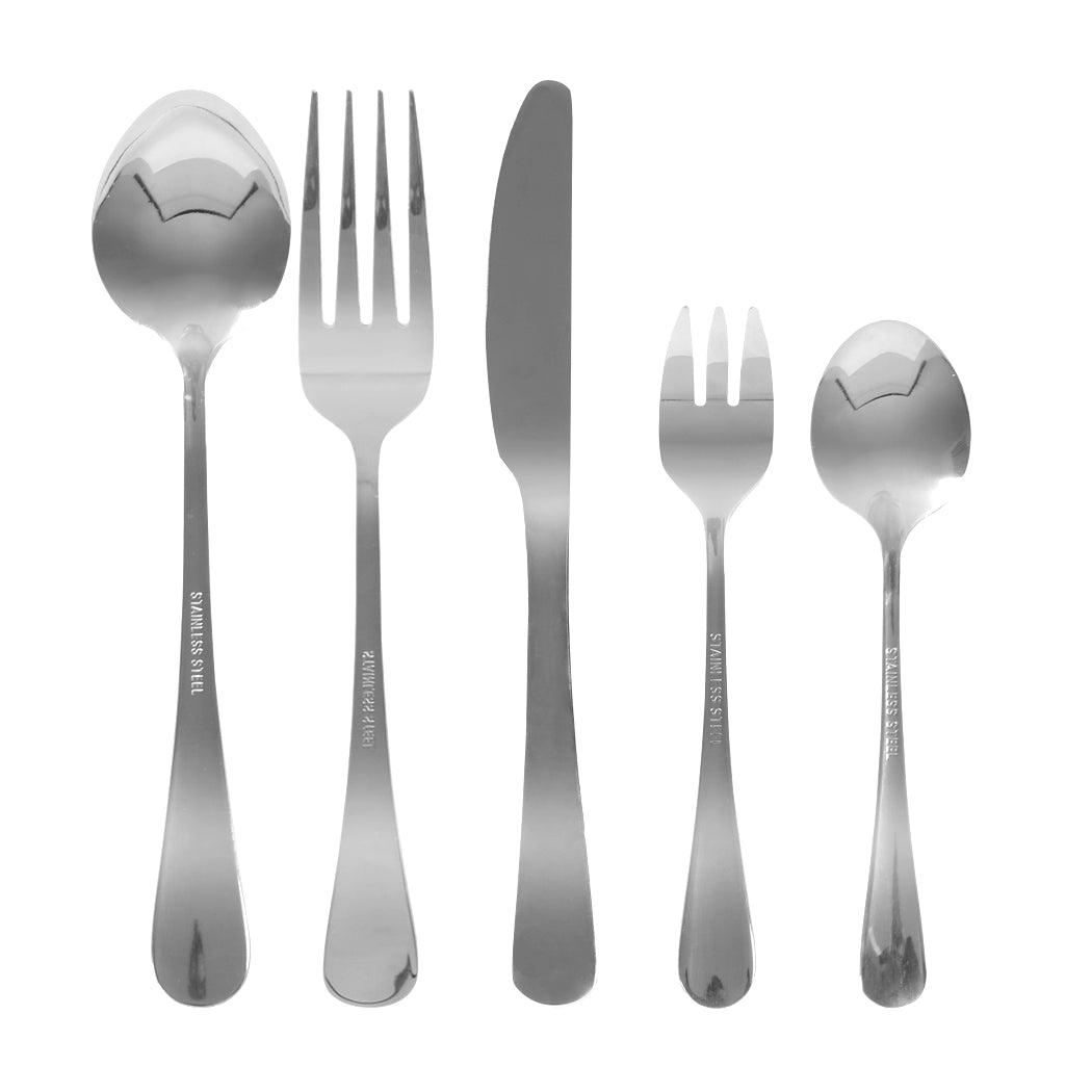 Cutlery Set Stainless Steel Knife Fork Silver-2018816918097629185