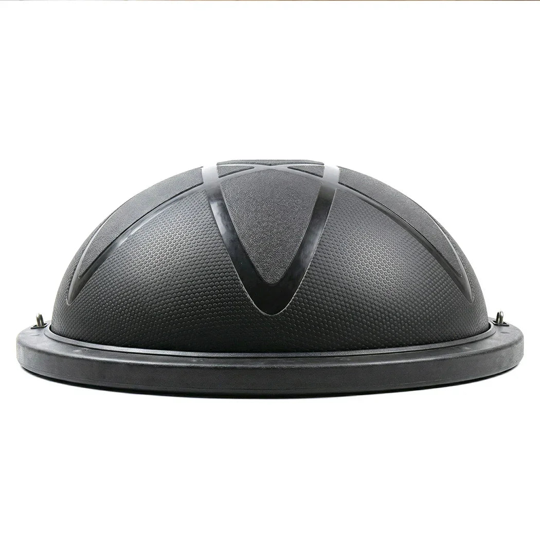 Centra Half Balance Ball Yoga Balance Trainer 2 Resistance Bands Home Gym Black-2050056790019805185
