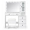 Levede Dressing Table Vanity Desk with LED Mirror 5 Drawers Charging White-2100035036114980865