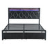 Levede Queen Metal Bed Frame LED Lights 2 Drawers-2018816912707948545