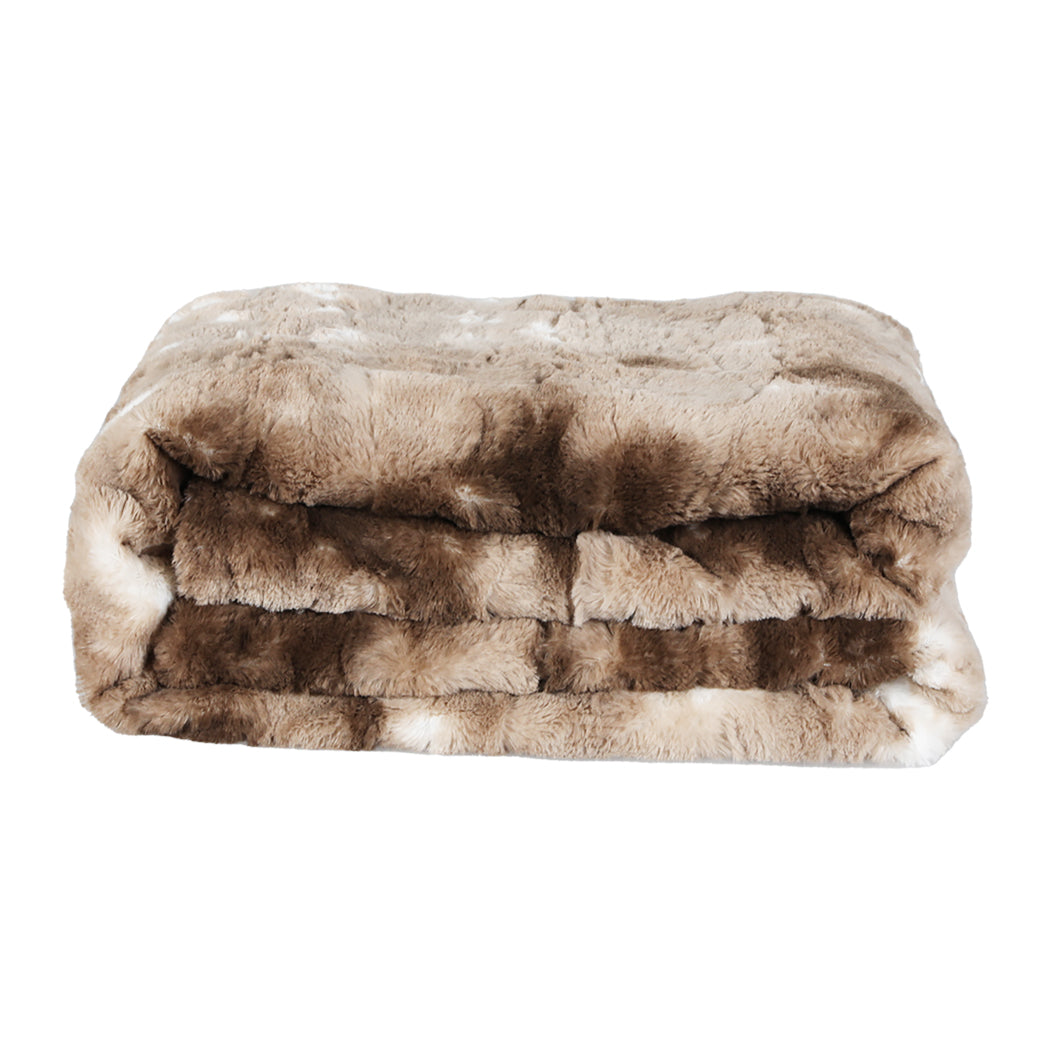 Dreamz Luxury Tie-dyed Blanket Brown 152cm x 203cm-1894516718110380033