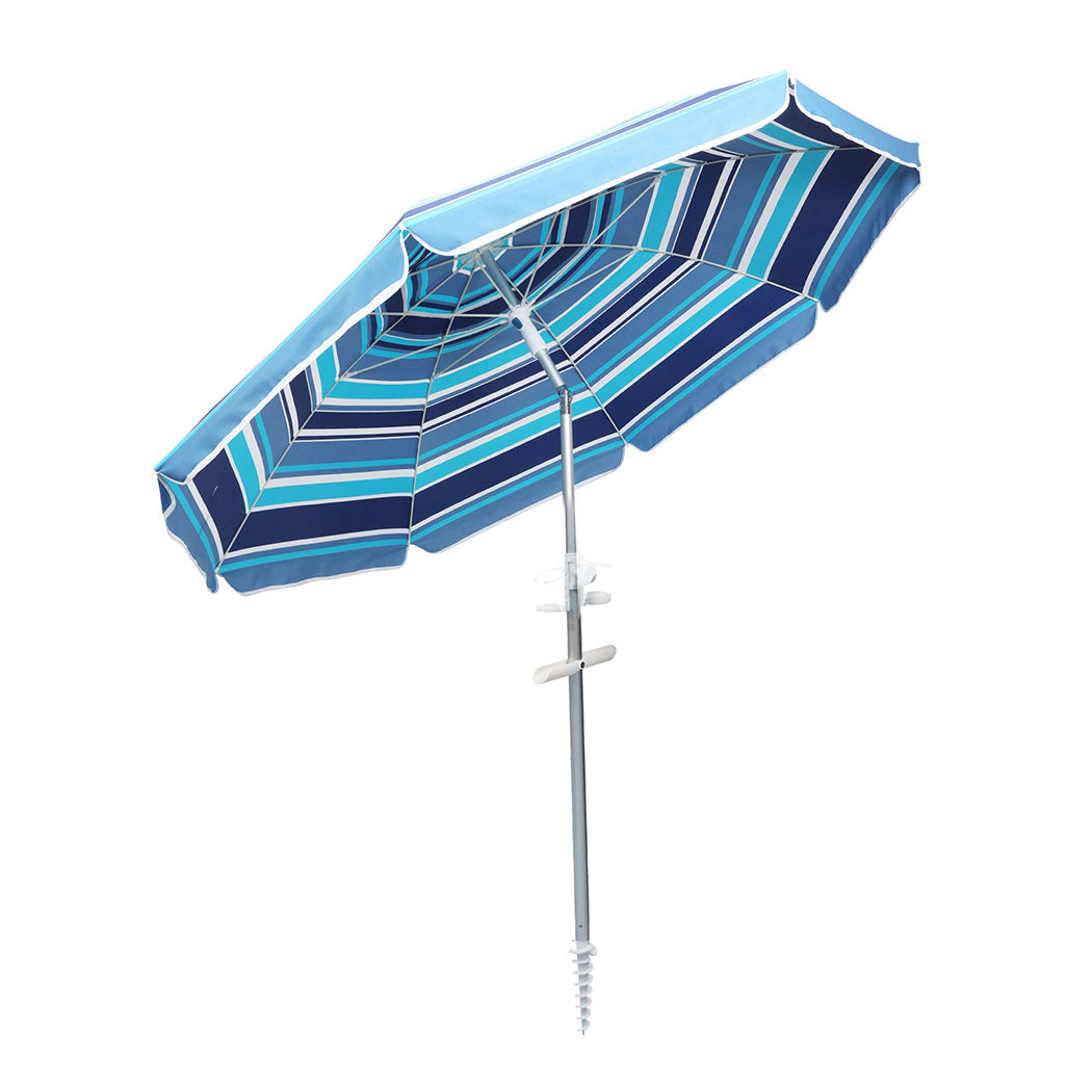 Mountview 2M Outdoor Beach Umbrellas Sand Blue