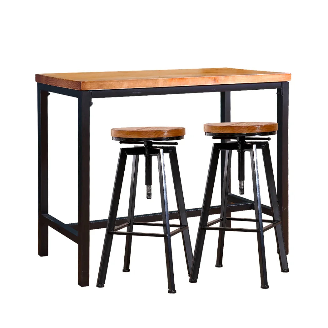 Levede 3pcs Bar Table Barstools Industrial-2018816935772426241