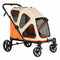 PaWz Dog Stroller Pet Pram Foldable Mesh Ventilated Seat Safety Leash Orange-2100034992506802177