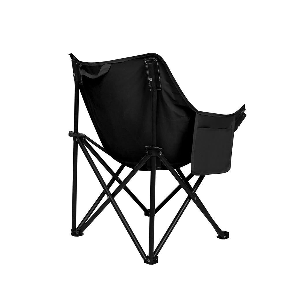 Levede Folding Camping Moon Chair Lightweight Black-1864184458459090945