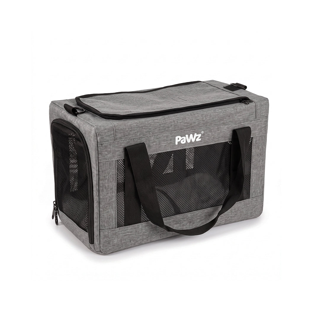 Pawz Cat Carrier Airline Approved 5mm Frame Mesh Windows Gray Oxford-2100034988224417793