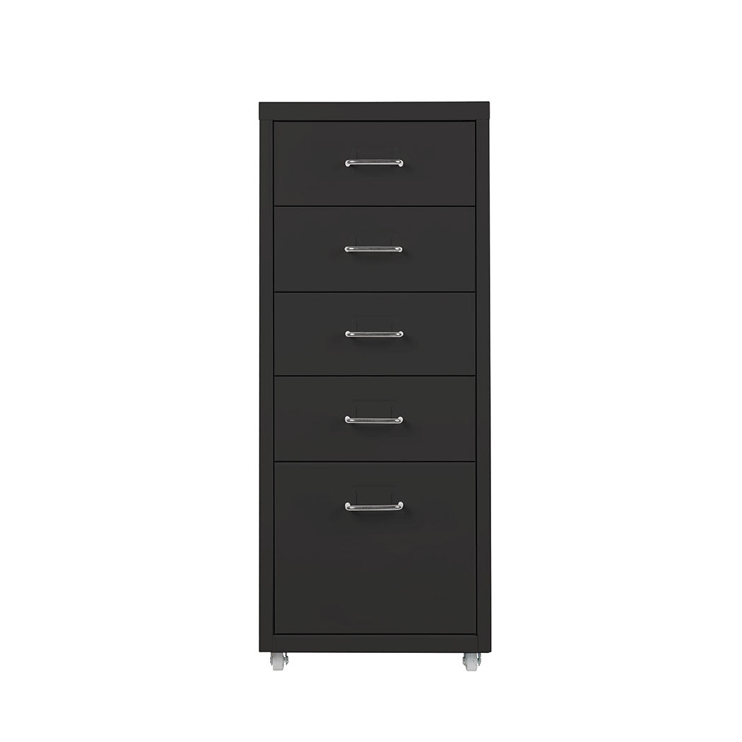 Levede 5 Drawer Office Cabinet Drawers Black-1973193876281888769