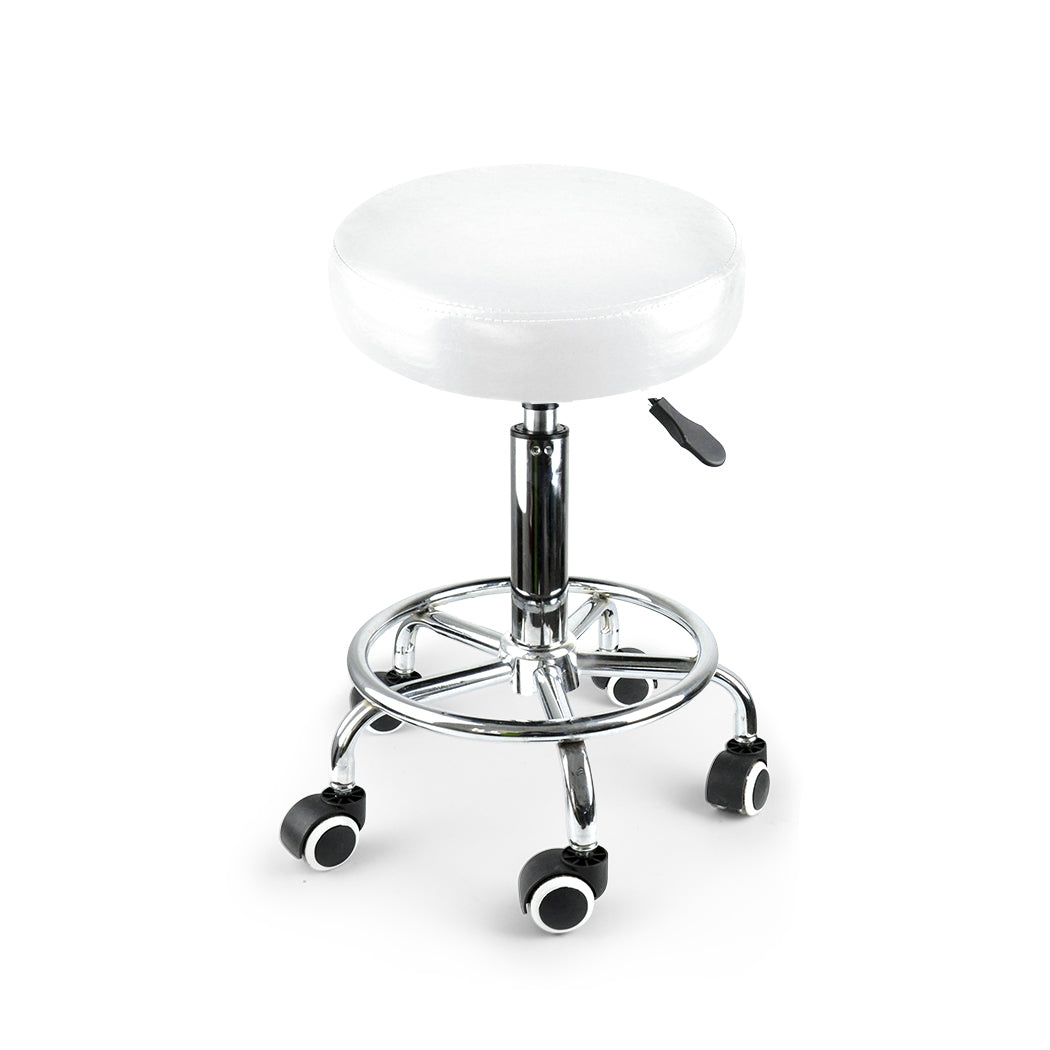 Levede Salon Stool Swivel Hairdressing White-1864184633407705089
