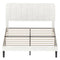Levede Double Bed Frame Upholstered Adjustable Headboard Bed Platform White-2050056771384512513