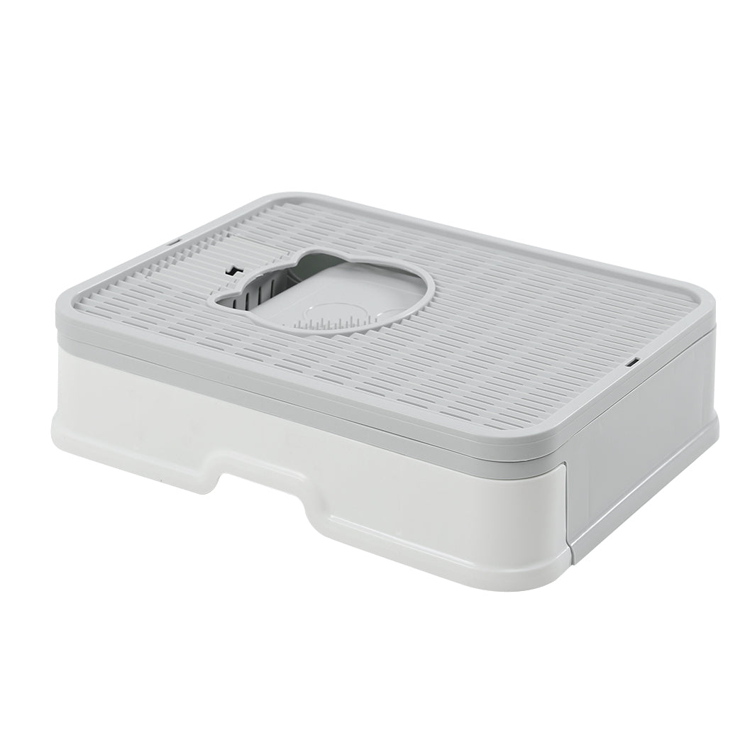 PaWz Foldable Cat Litter Box Tray Enclosed Grey-2029387229859811329