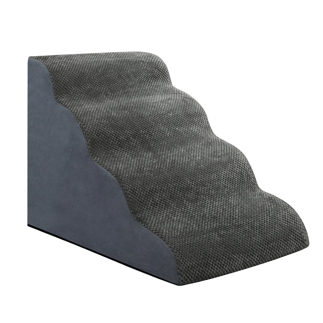 Pawz 4 Steps Pet Stairs Dog Ramp High Density Foam Grey-1919278361717379073