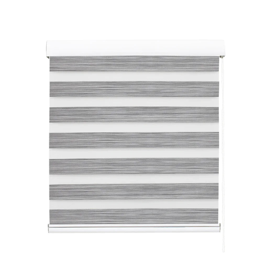 Marlow Blackout Zebra Roller Blind Curtains 180x210 Grey-2018816836891709441