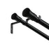 Marlow Black Double Curtain Rod Steel Pole Pommel Set Extendable Adjustable-2018816770139361281