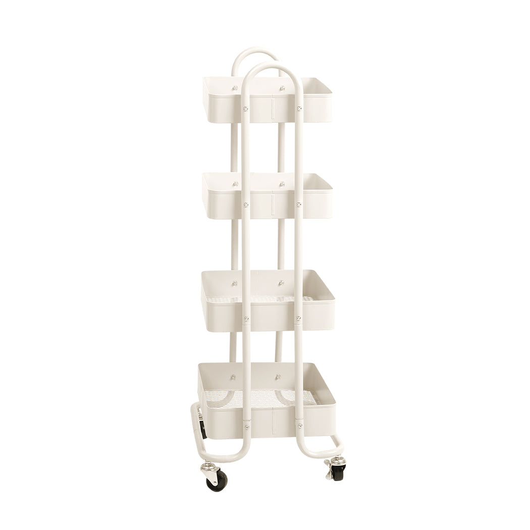 Levede 4 Tiers Kitchen Trolley Cart White-1917016722343333889
