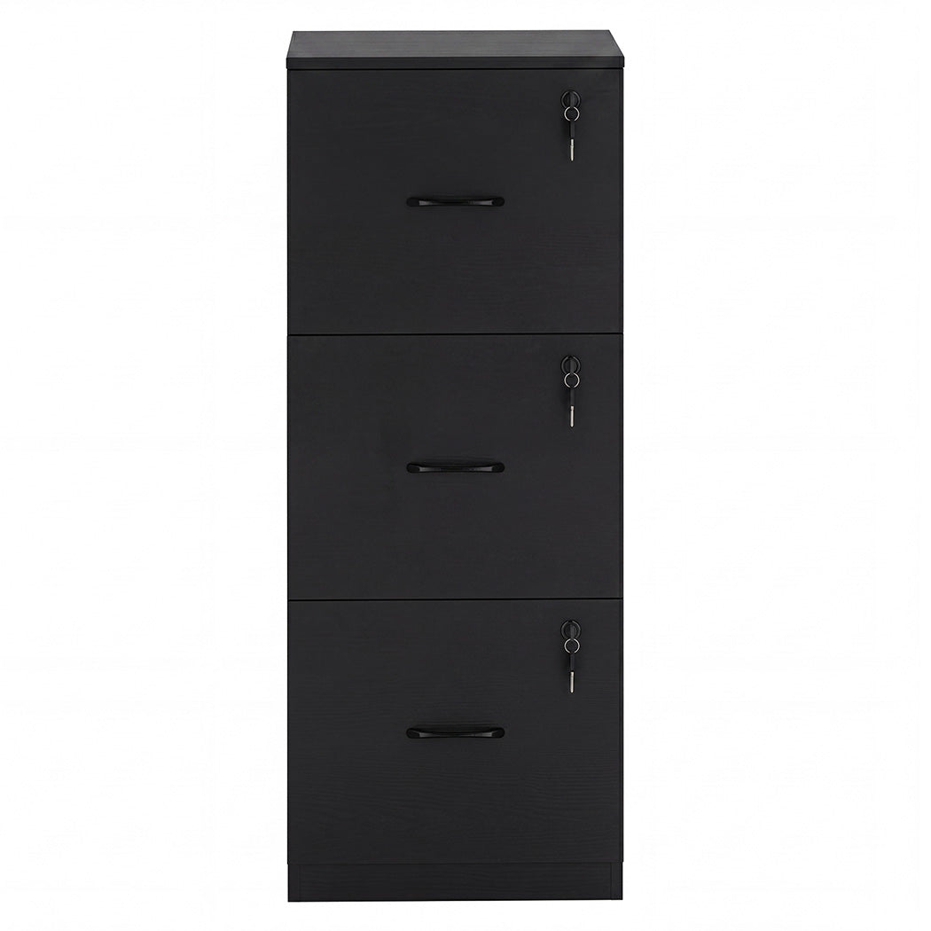 Levede File Cabinet 3 Lockable Drawers Modern Document Organiser Home Office-2072893556065964033
