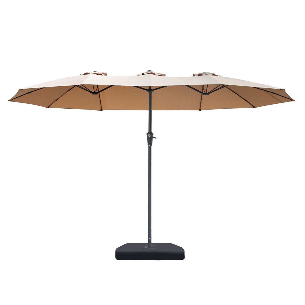 Centra 4M Double-sided Patio Umbrella Outdoor Umbrella Base Stand Khaki-1910112248144203777