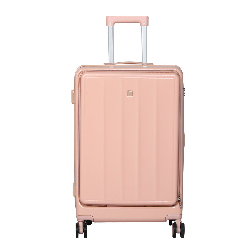Slimbridge 24" Luggage Trolley Travel Hard Pink-1894516769926811649