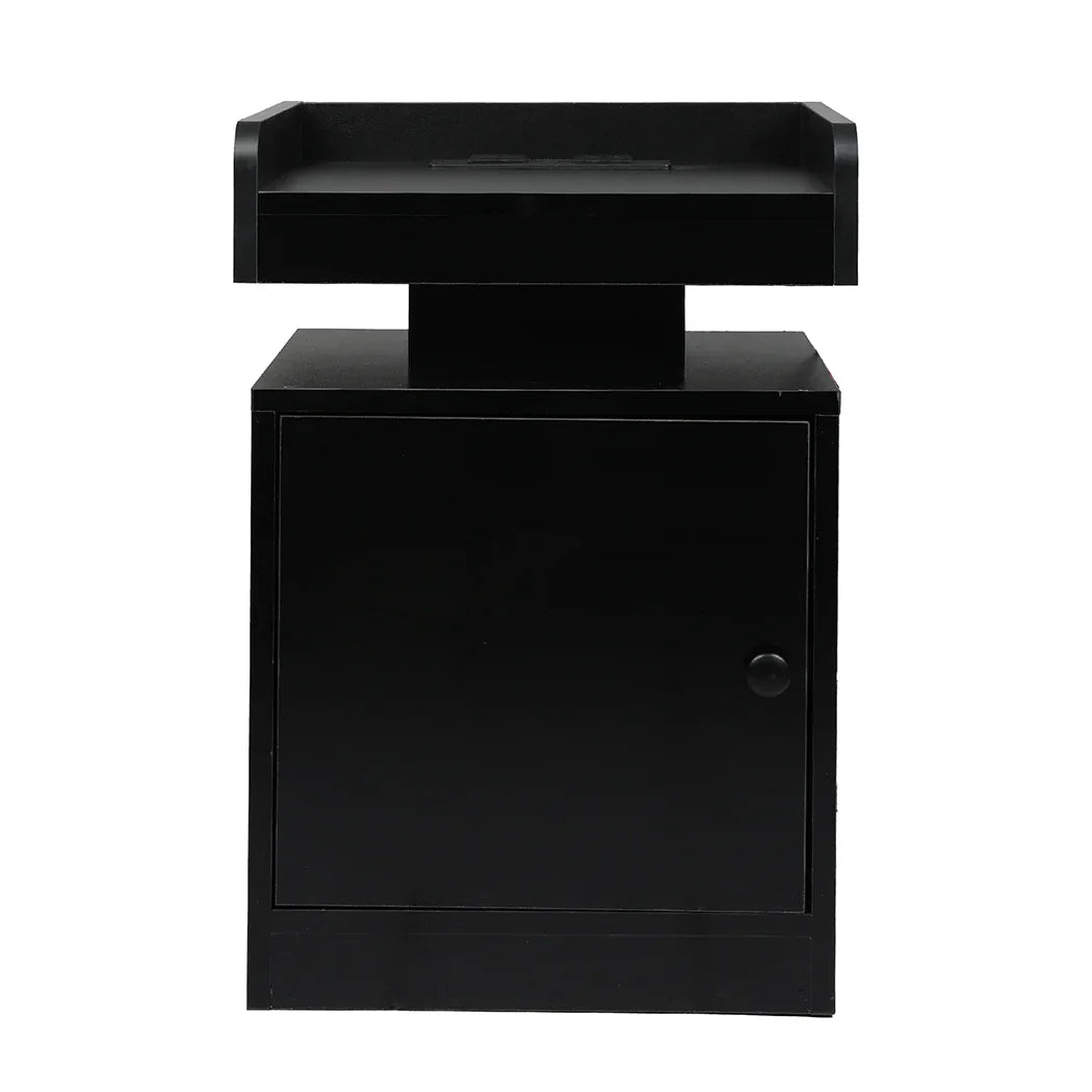Levede Bedside Table USB Charger Outlet RGB Black-2006732841714585601