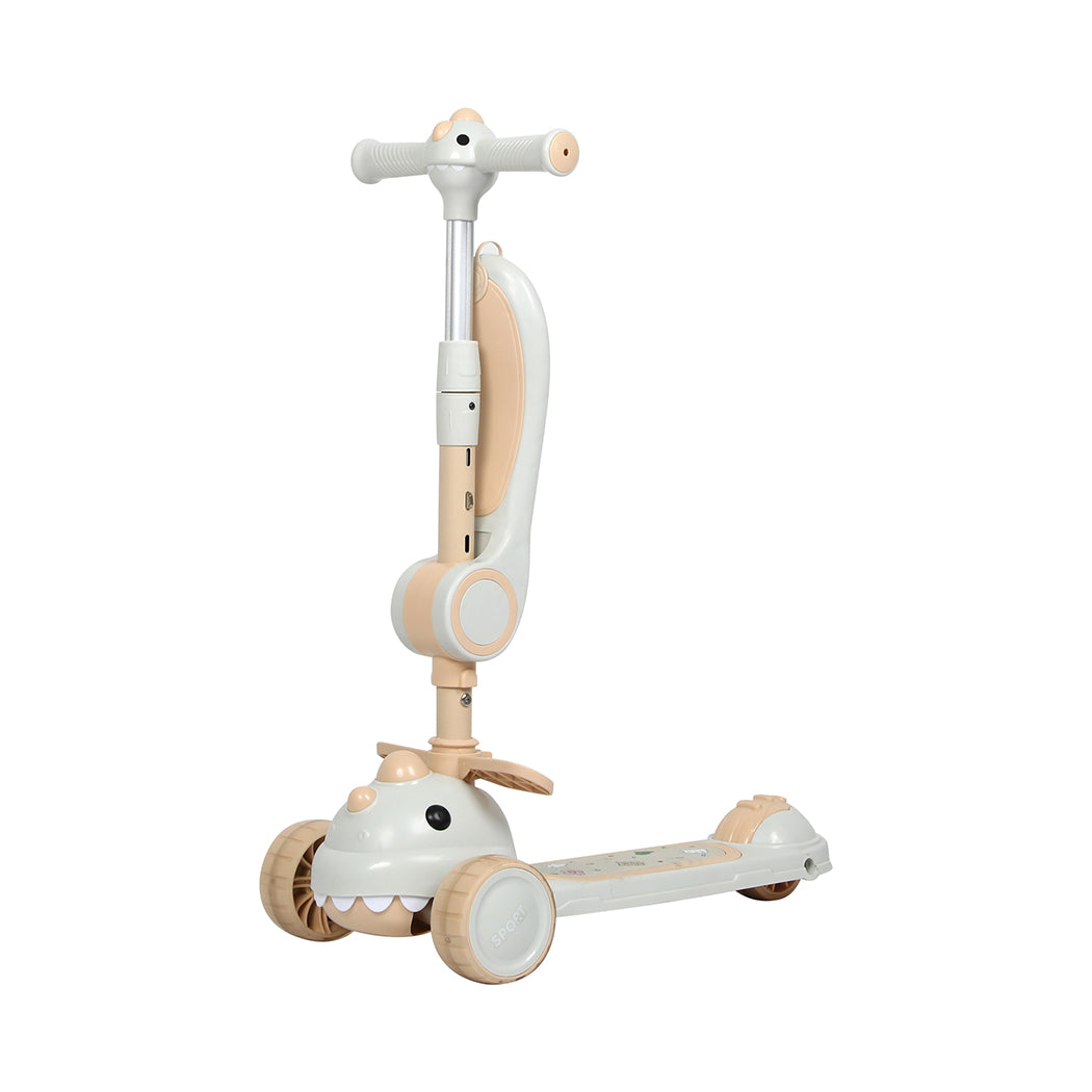 BoPeep Foldable Kids Scooter Flip-able Seat Beige