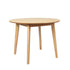 Levede Dining Table Round Rubberwood Base 100cm Natural 100 CM-1864183291687604225