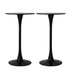 Levede 2x Round Bar Table Pub Tables Black-1864183286969012225