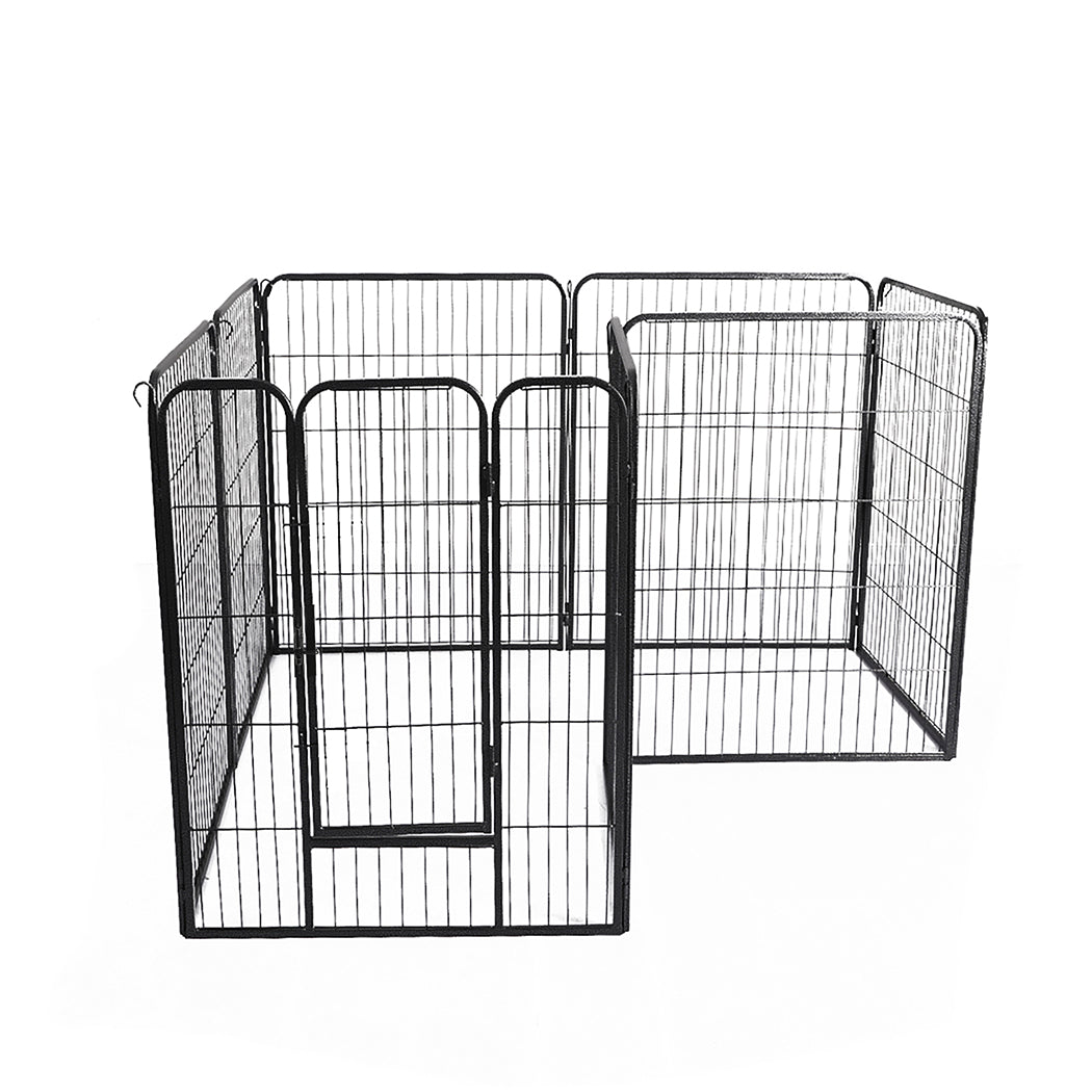 PaWz 8 Panel Pet Dog Playpen Puppy Exercise Black 2.5kg Mackerel & Lamb-1864183335102844929