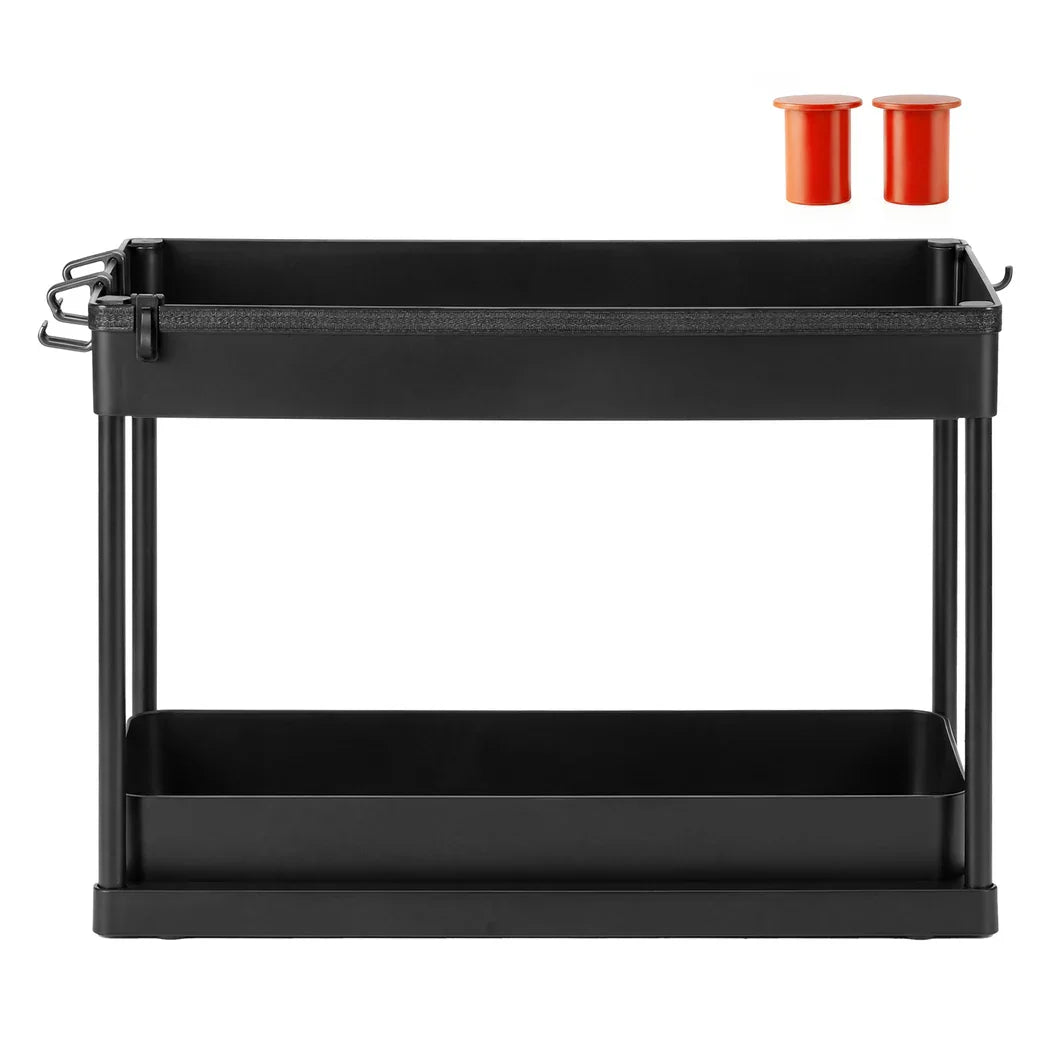 Toque 2 x Under Sink Organizer 2 Tiers Storage Sliding Drainage Kitchen Bathroom-2050056777474641921
