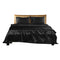 DreamZ Silky Satin Sheets Fitted Flat Queen Black-1864183177682227201
